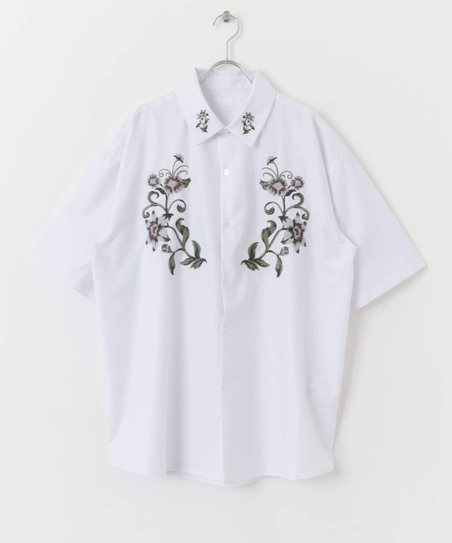 SENSE OF PLACE by URBAN RESEARCH「ボタニカルシシュウシャツ(5分袖)」|シャツ・ブラウス|