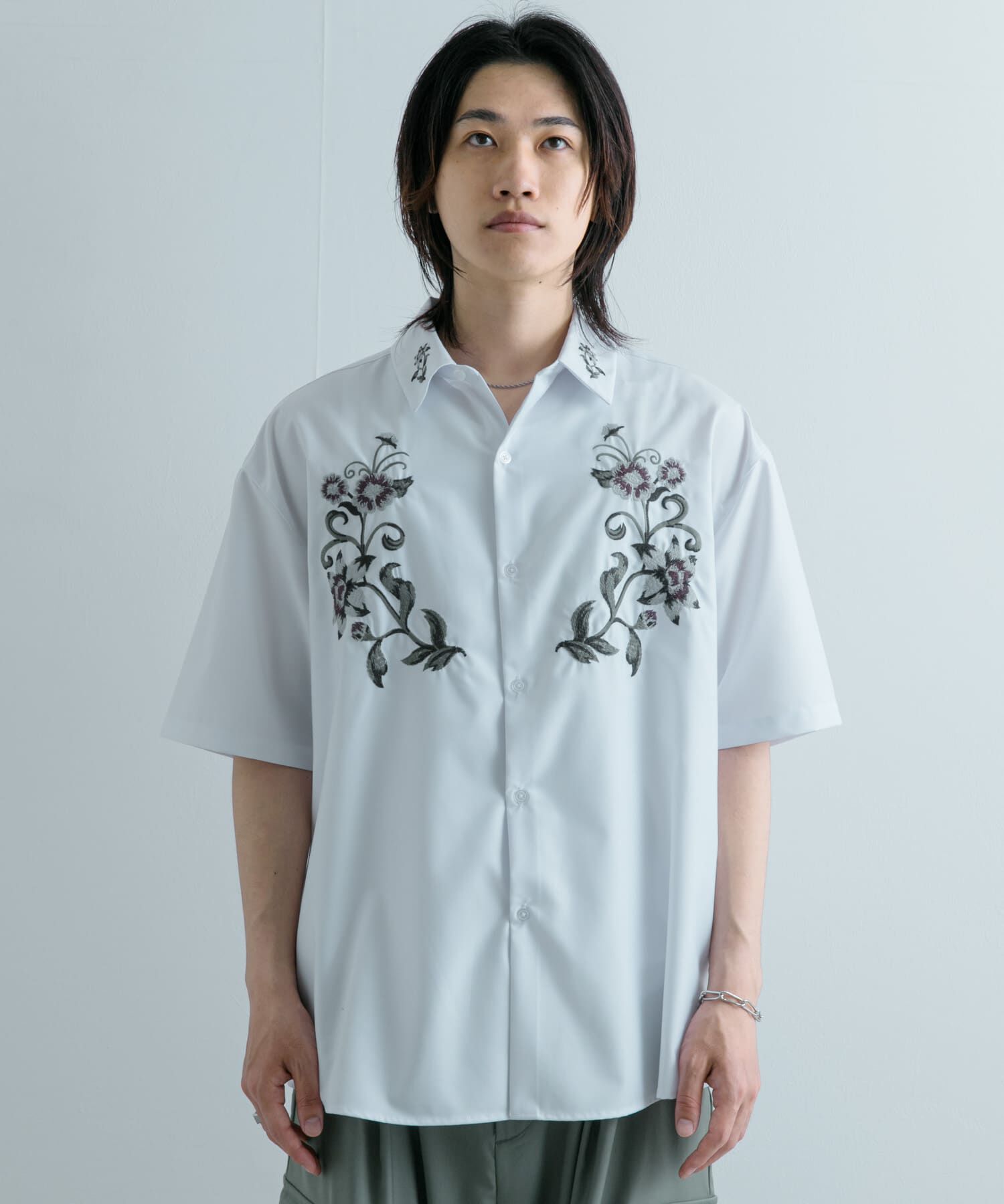 SENSE OF PLACE by URBAN RESEARCH「ボタニカルシシュウシャツ(5分袖)」|シャツ・ブラウス|