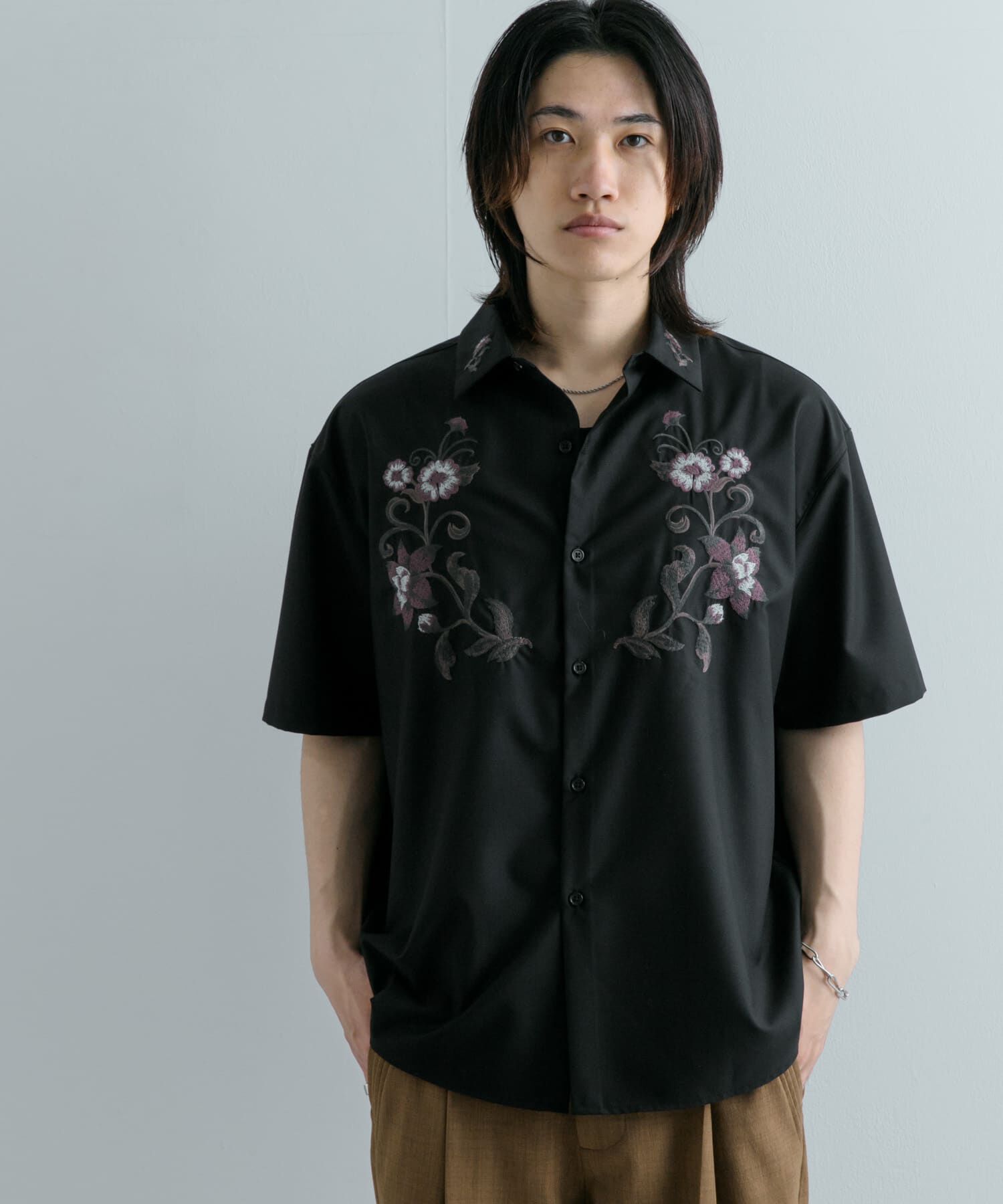 SENSE OF PLACE by URBAN RESEARCH「ボタニカルシシュウシャツ(5分袖)」|シャツ・ブラウス|