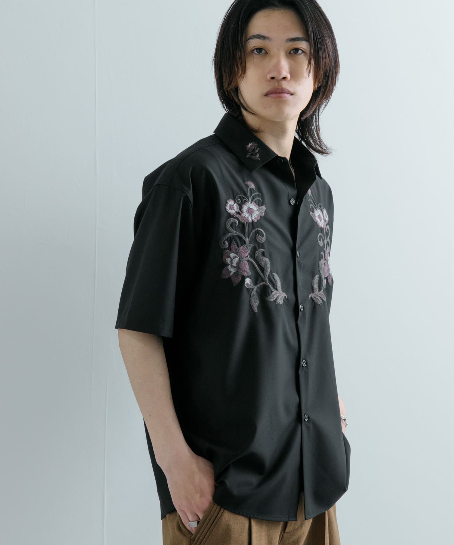 SENSE OF PLACE by URBAN RESEARCH「ボタニカルシシュウシャツ(5分袖)」|シャツ・ブラウス|