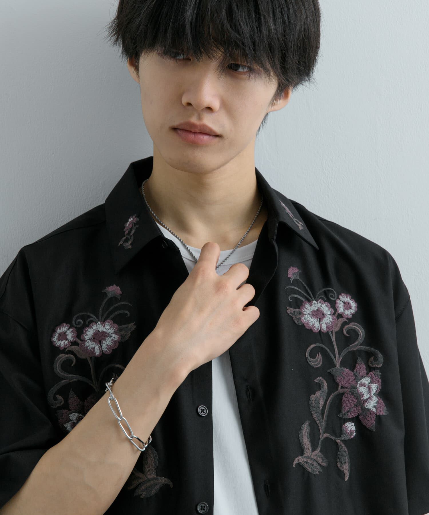 SENSE OF PLACE by URBAN RESEARCH「ボタニカルシシュウシャツ(5分袖)」|シャツ・ブラウス|