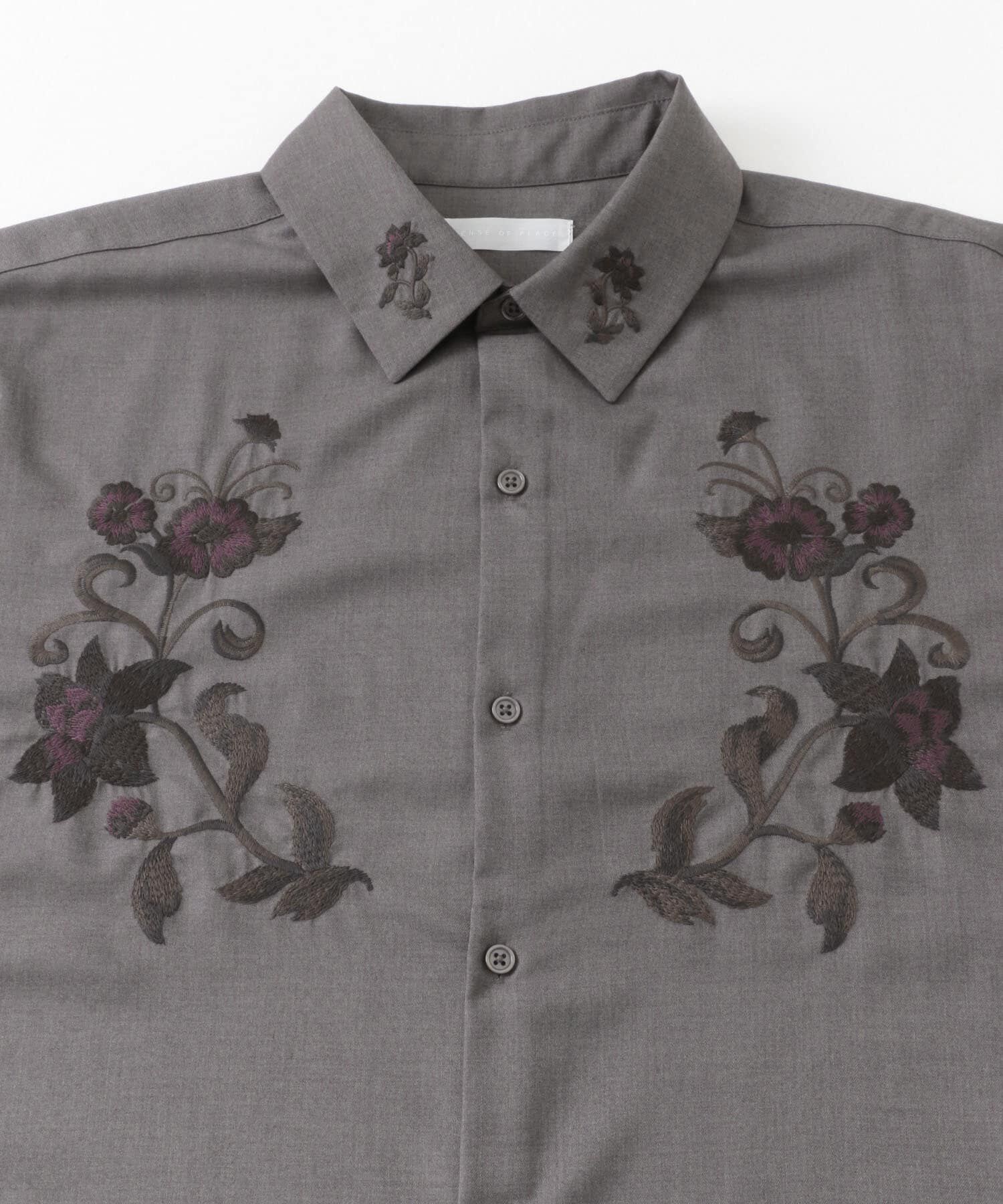 SENSE OF PLACE by URBAN RESEARCH「ボタニカルシシュウシャツ(5分袖)」|シャツ・ブラウス|