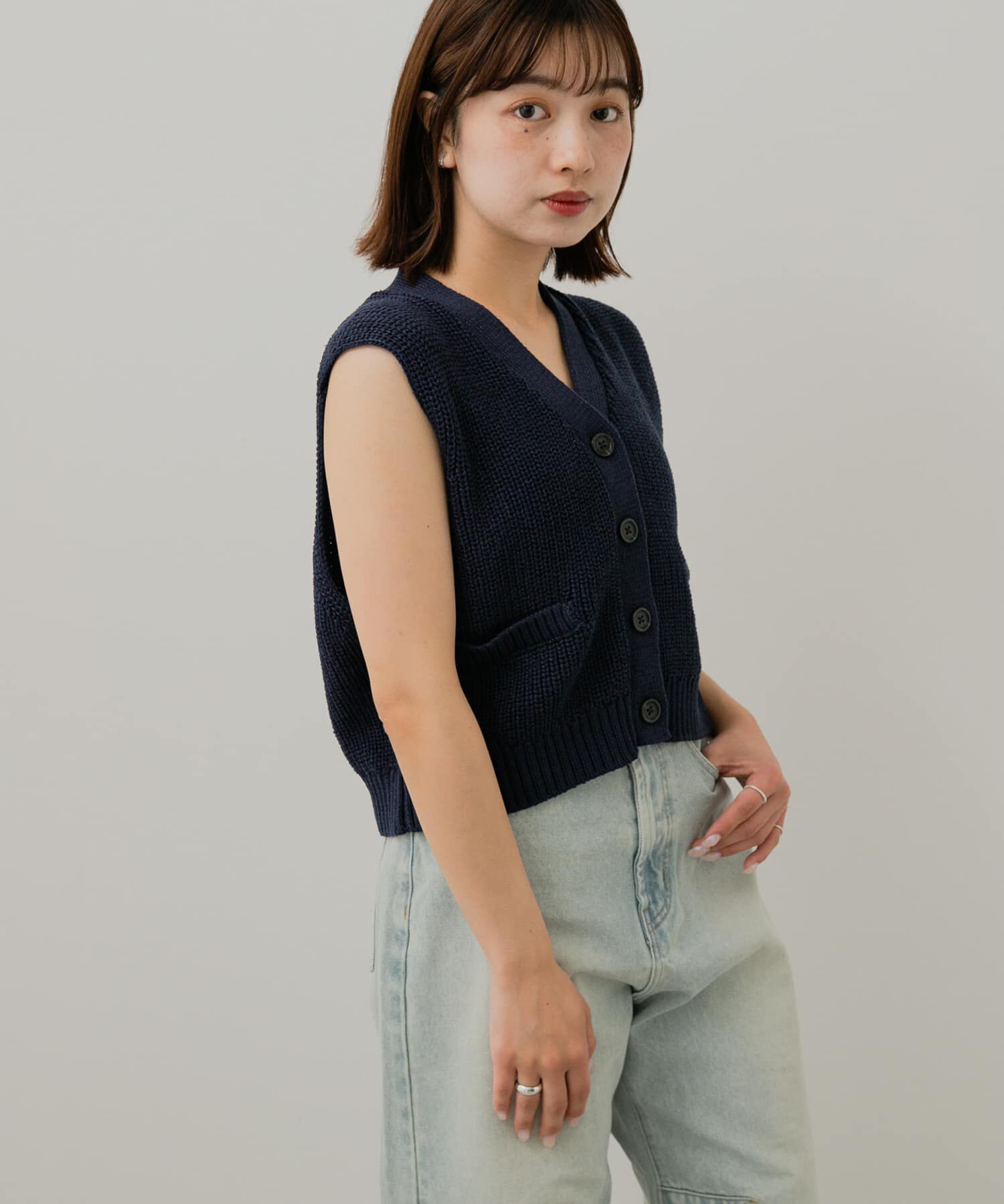 SENSE OF PLACE by URBAN RESEARCH「クロップドニットベスト」|ベスト・ジレ|