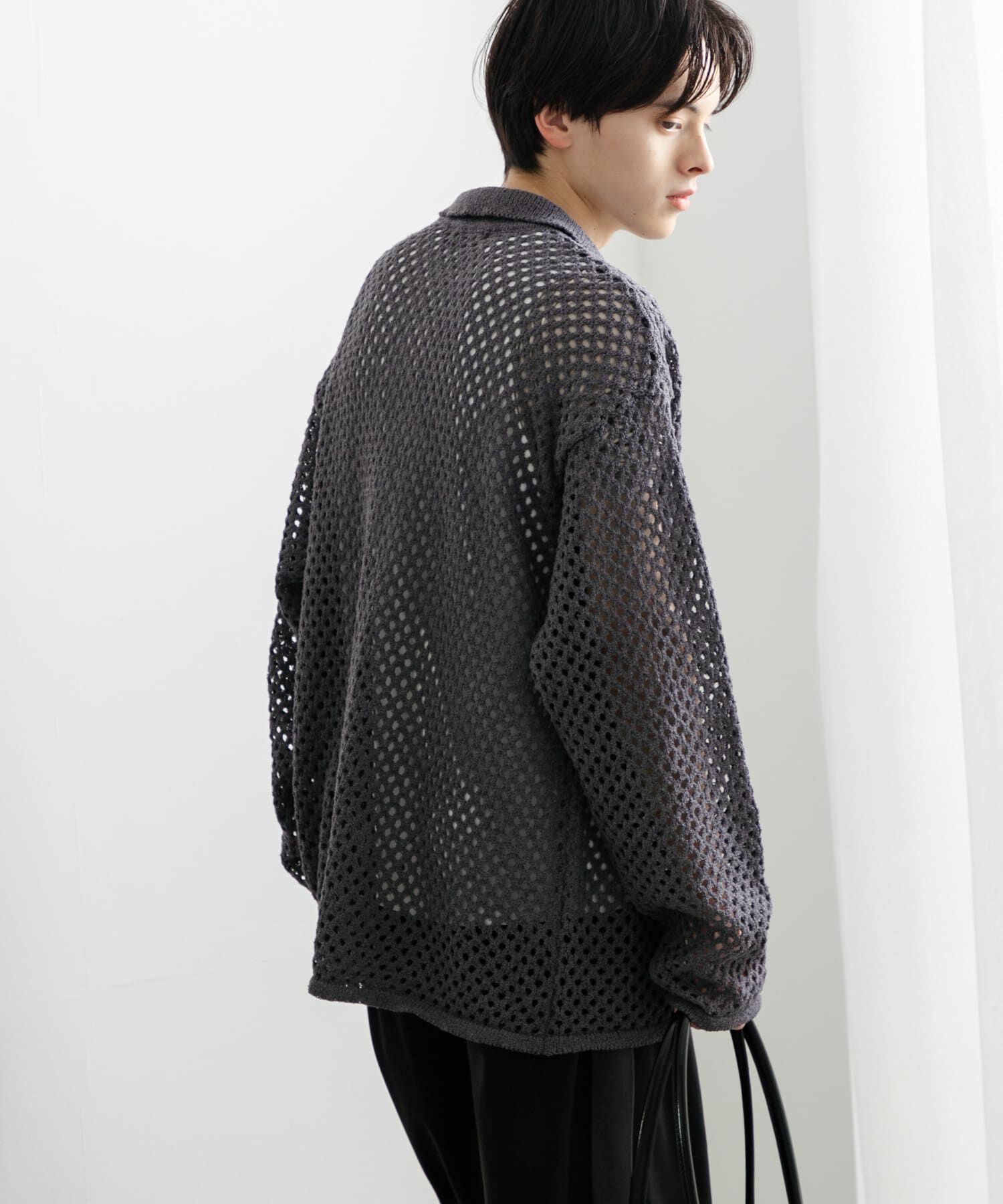 SENSE OF PLACE by URBAN RESEARCH「『ユニセックス』メッシュ衿付きカーディガン」|カーディガン|