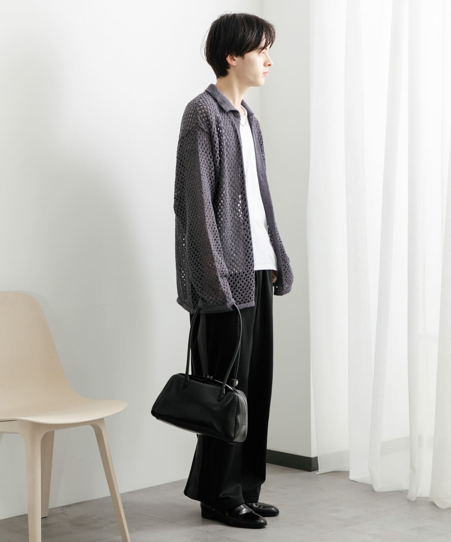 SENSE OF PLACE by URBAN RESEARCH「『ユニセックス』メッシュ衿付きカーディガン」|カーディガン|