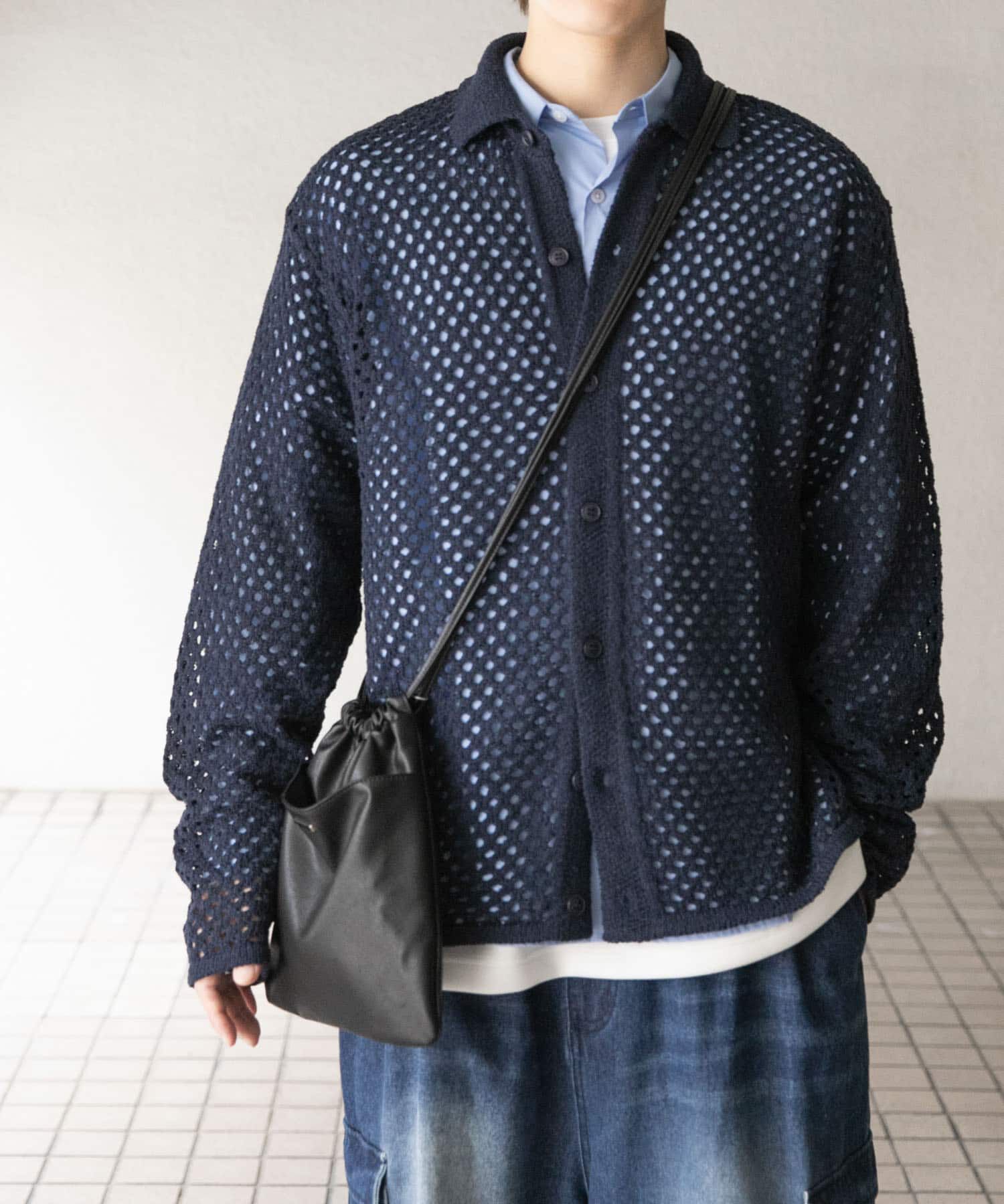 SENSE OF PLACE by URBAN RESEARCH「『ユニセックス』メッシュ衿付きカーディガン」|カーディガン|