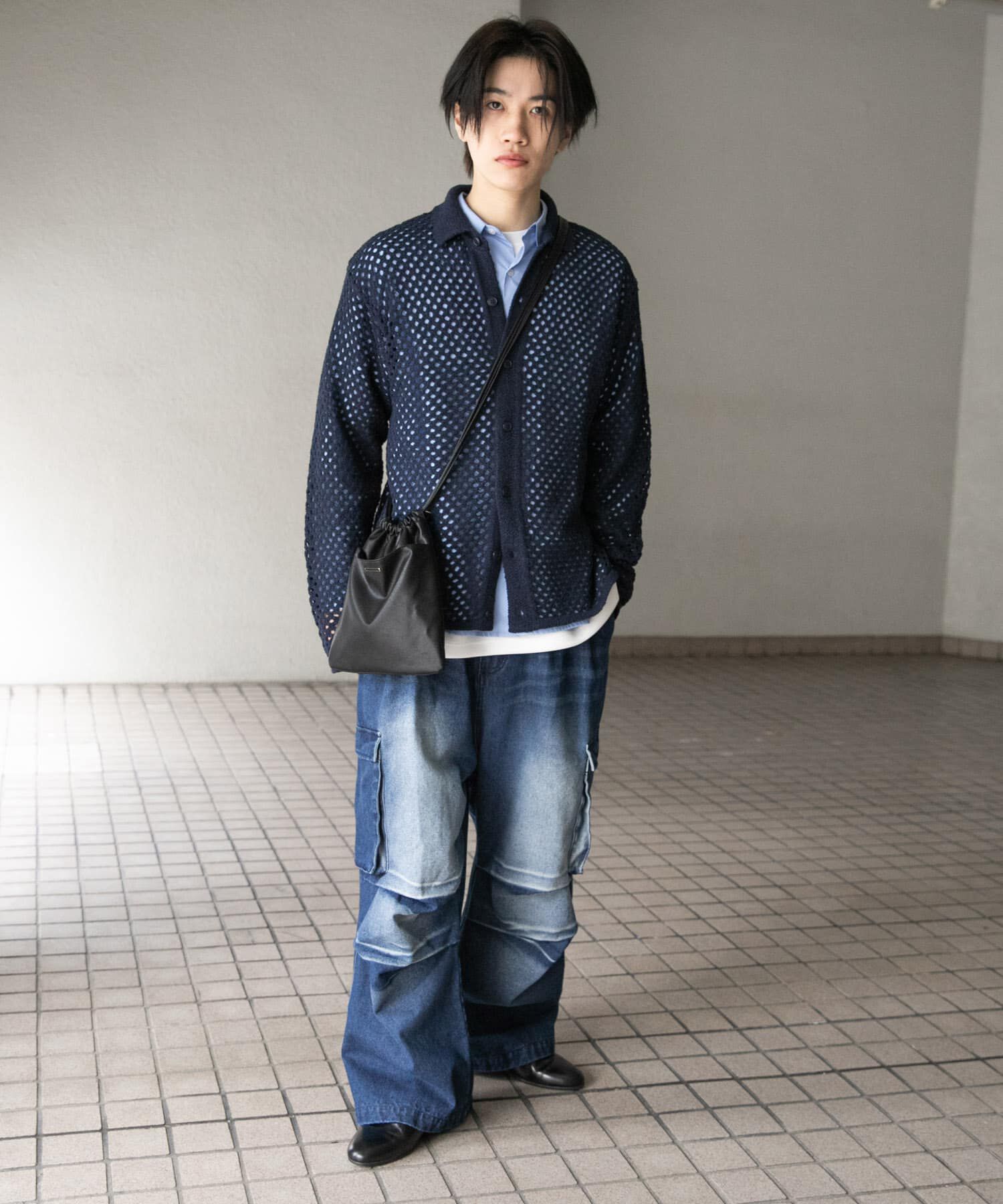 SENSE OF PLACE by URBAN RESEARCH「『ユニセックス』メッシュ衿付きカーディガン」|カーディガン|