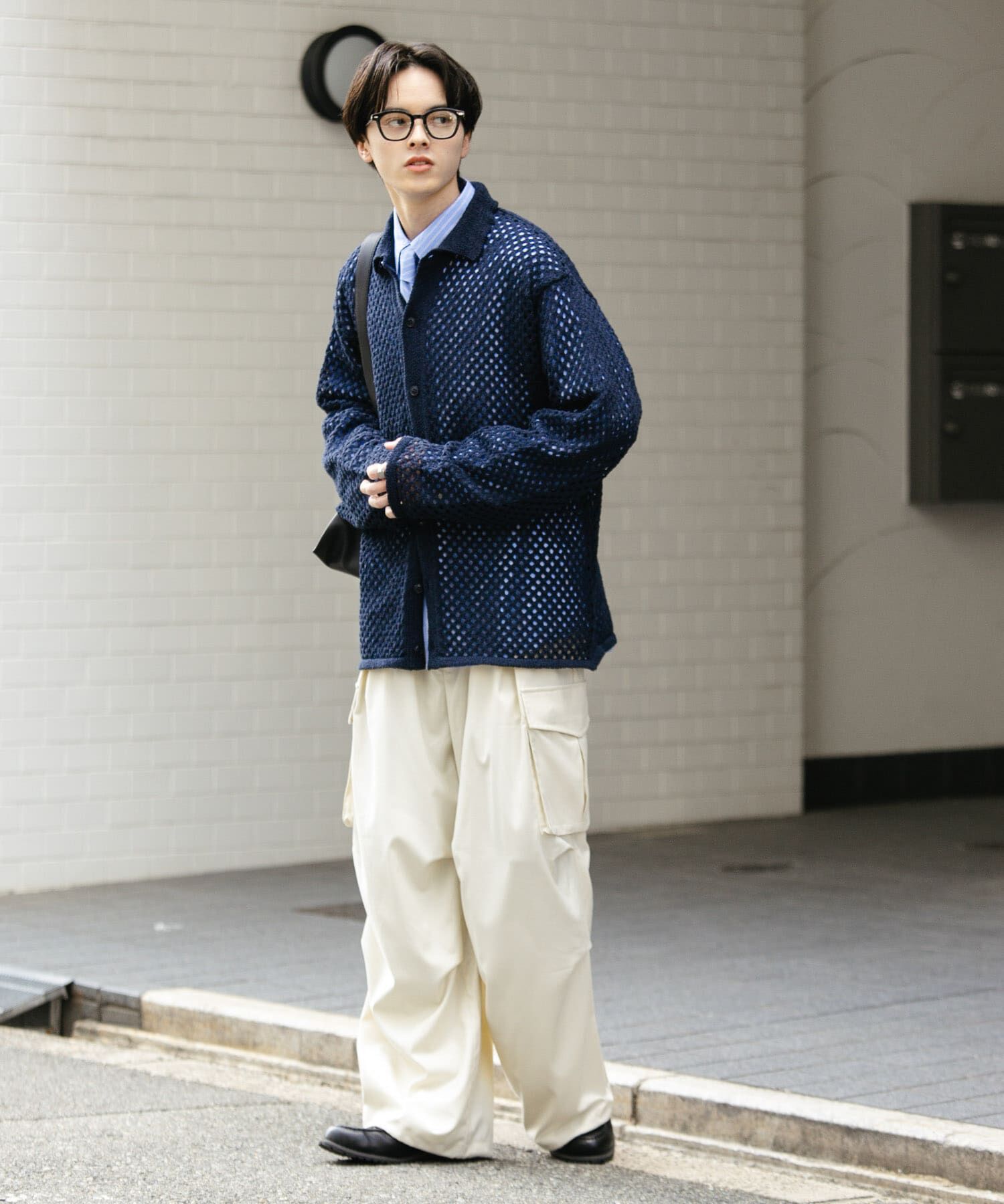 SENSE OF PLACE by URBAN RESEARCH「『ユニセックス』メッシュ衿付きカーディガン」|カーディガン|