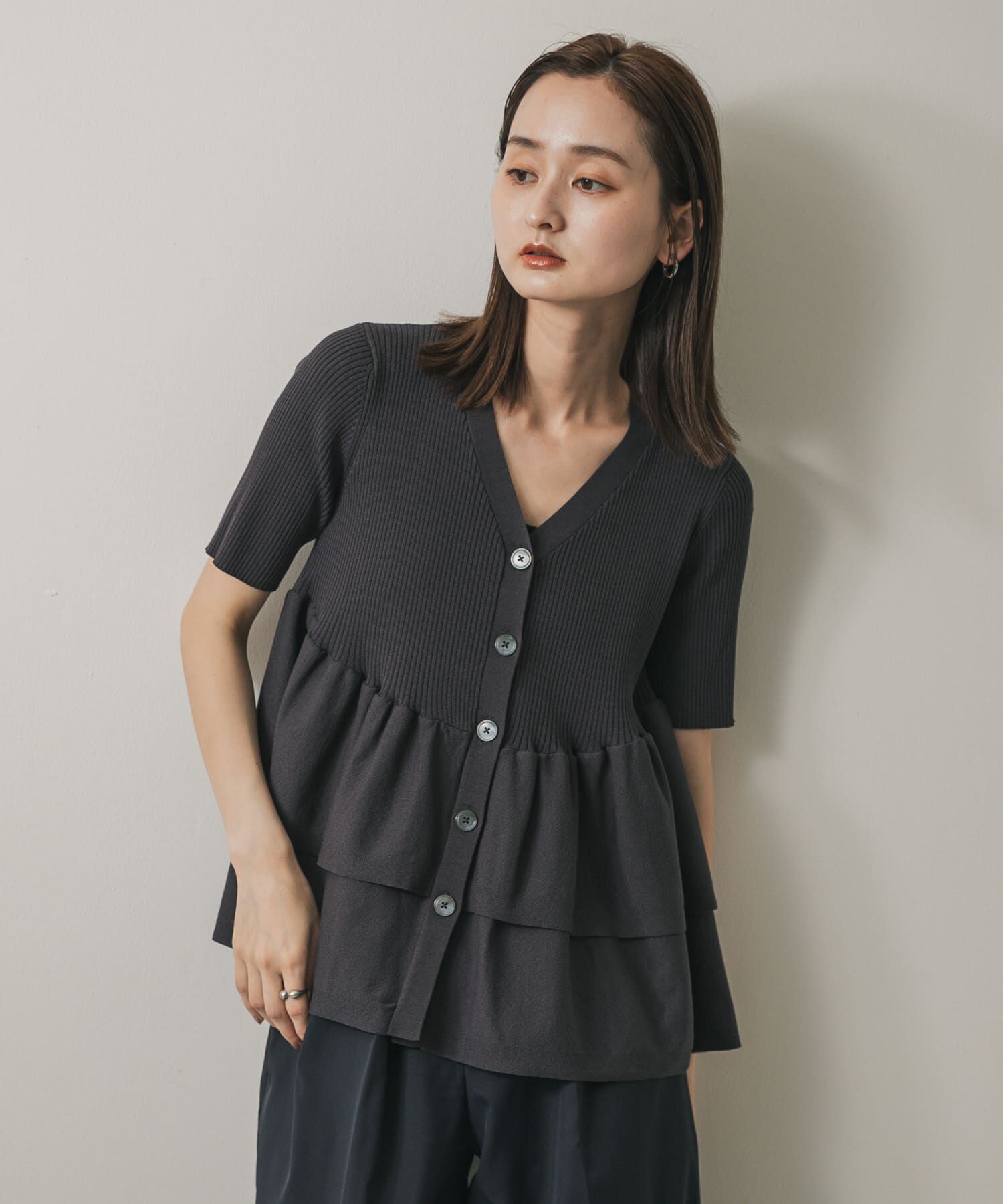 SENSE OF PLACE by URBAN RESEARCH「『WEB限定』ペプラムカーディガン(半袖)」|カーディガン|