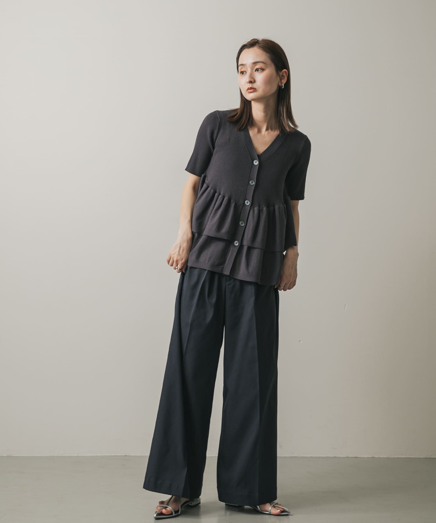 SENSE OF PLACE by URBAN RESEARCH「『WEB限定』ペプラムカーディガン(半袖)」|カーディガン|