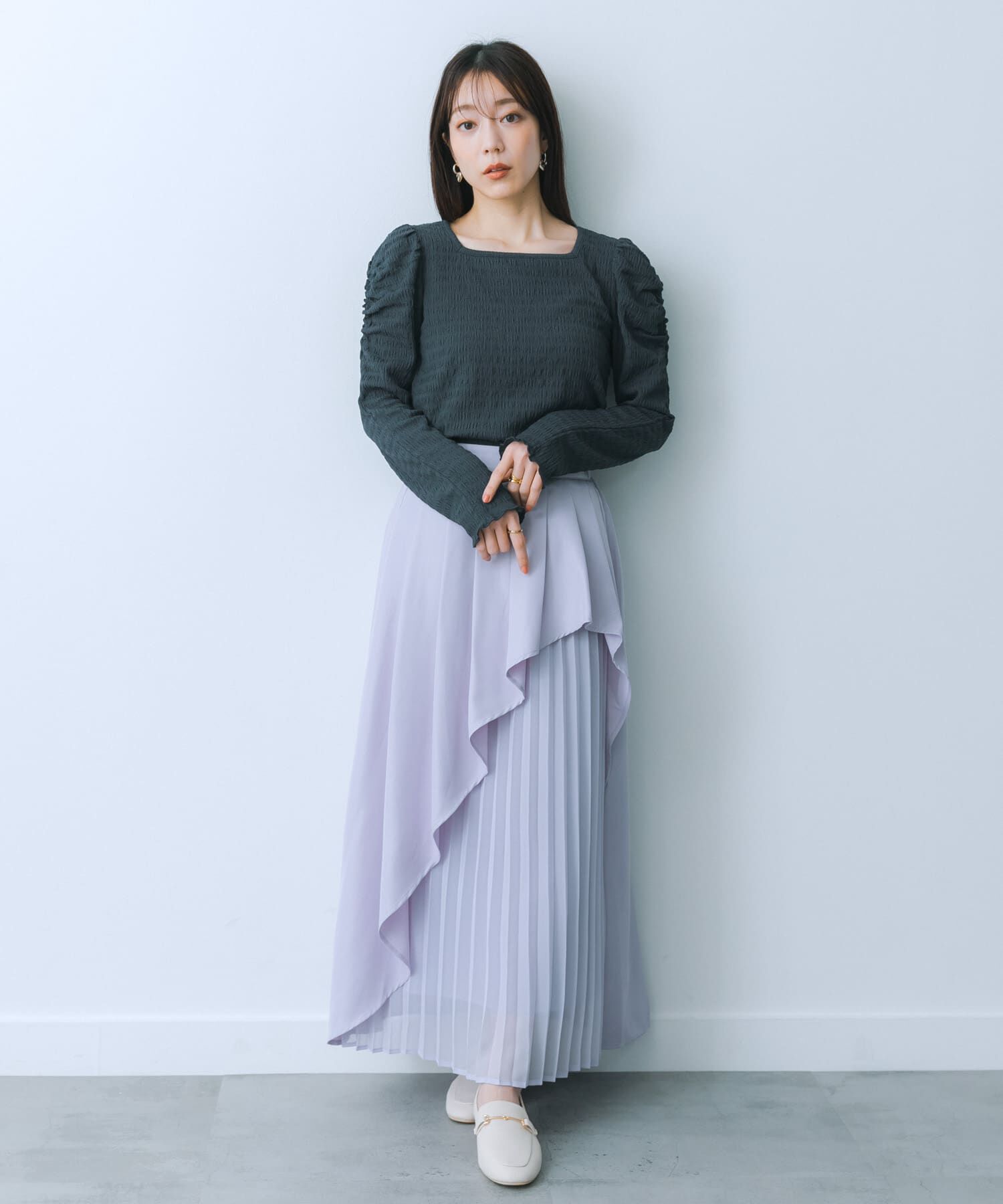 SENSE OF PLACE by URBAN RESEARCH「シアープリーツレイヤードスカート」|スカート|