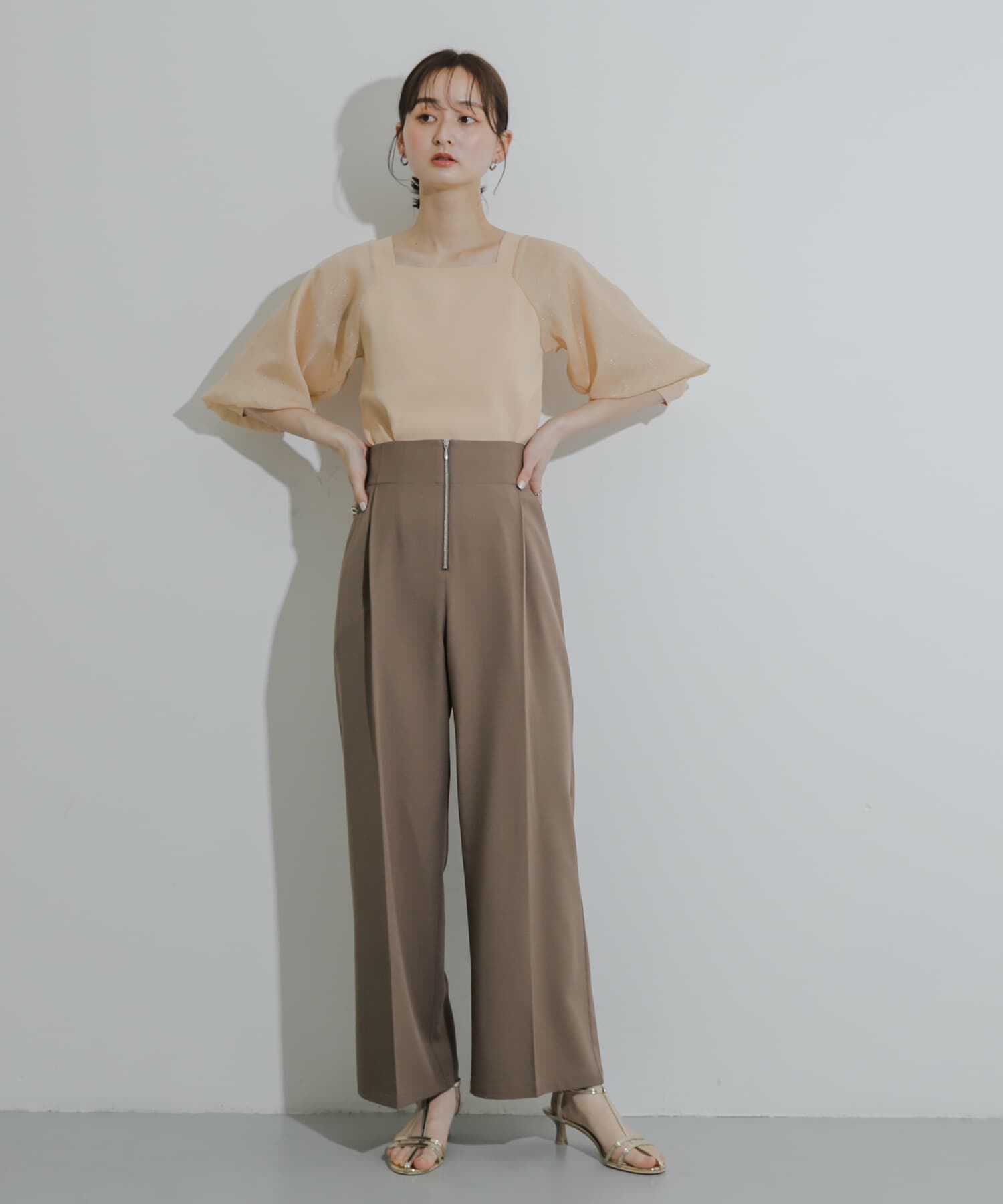 SENSE OF PLACE by URBAN RESEARCH「シアーボリュームスリーブセーター(5分袖)」|ニット・セーター|