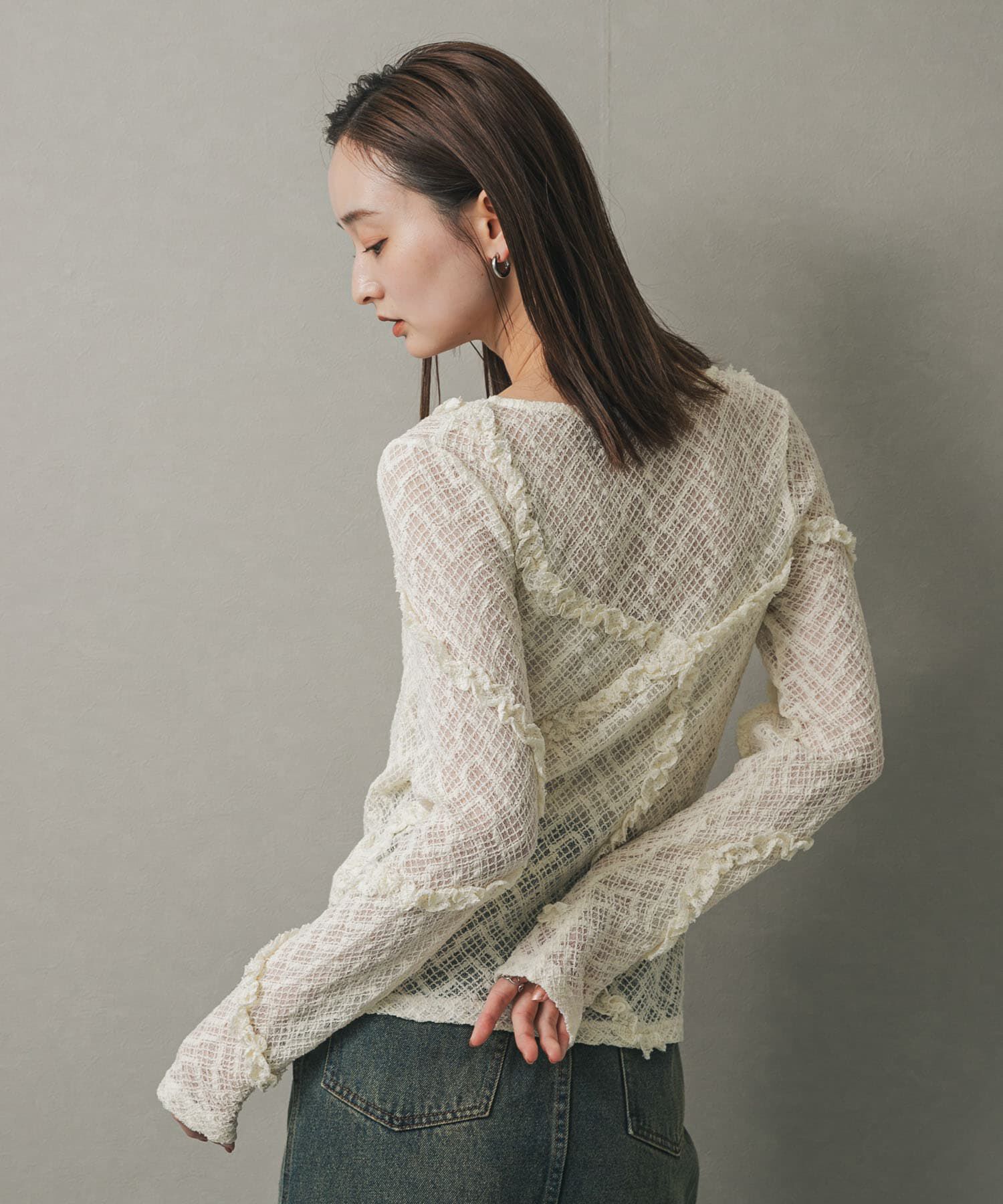 SENSE OF PLACE by URBAN RESEARCH「フロントボタンレースカーディガン」|カーディガン|