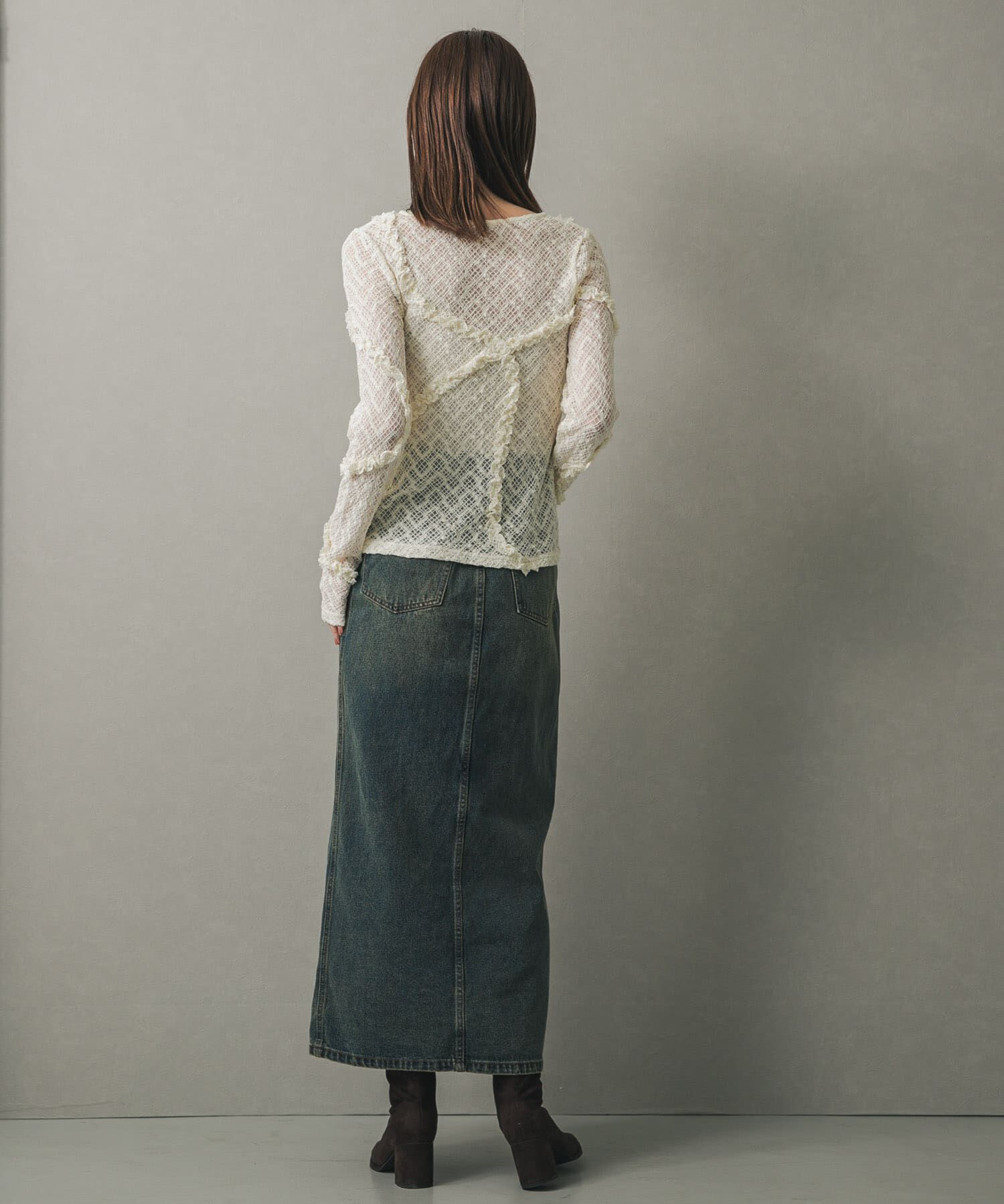 SENSE OF PLACE by URBAN RESEARCH「フロントボタンレースカーディガン」|カーディガン|