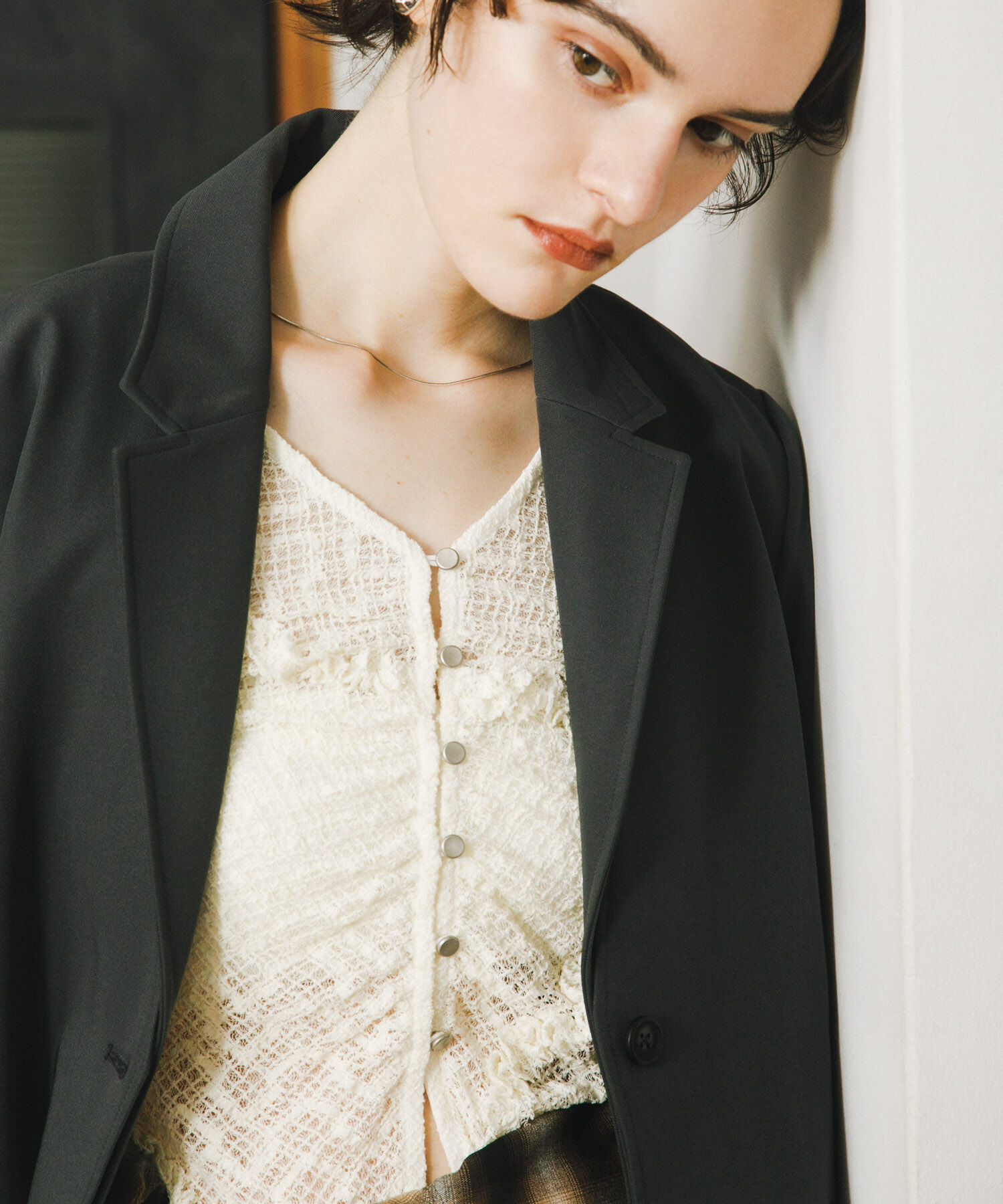 SENSE OF PLACE by URBAN RESEARCH「フロントボタンレースカーディガン」|カーディガン|