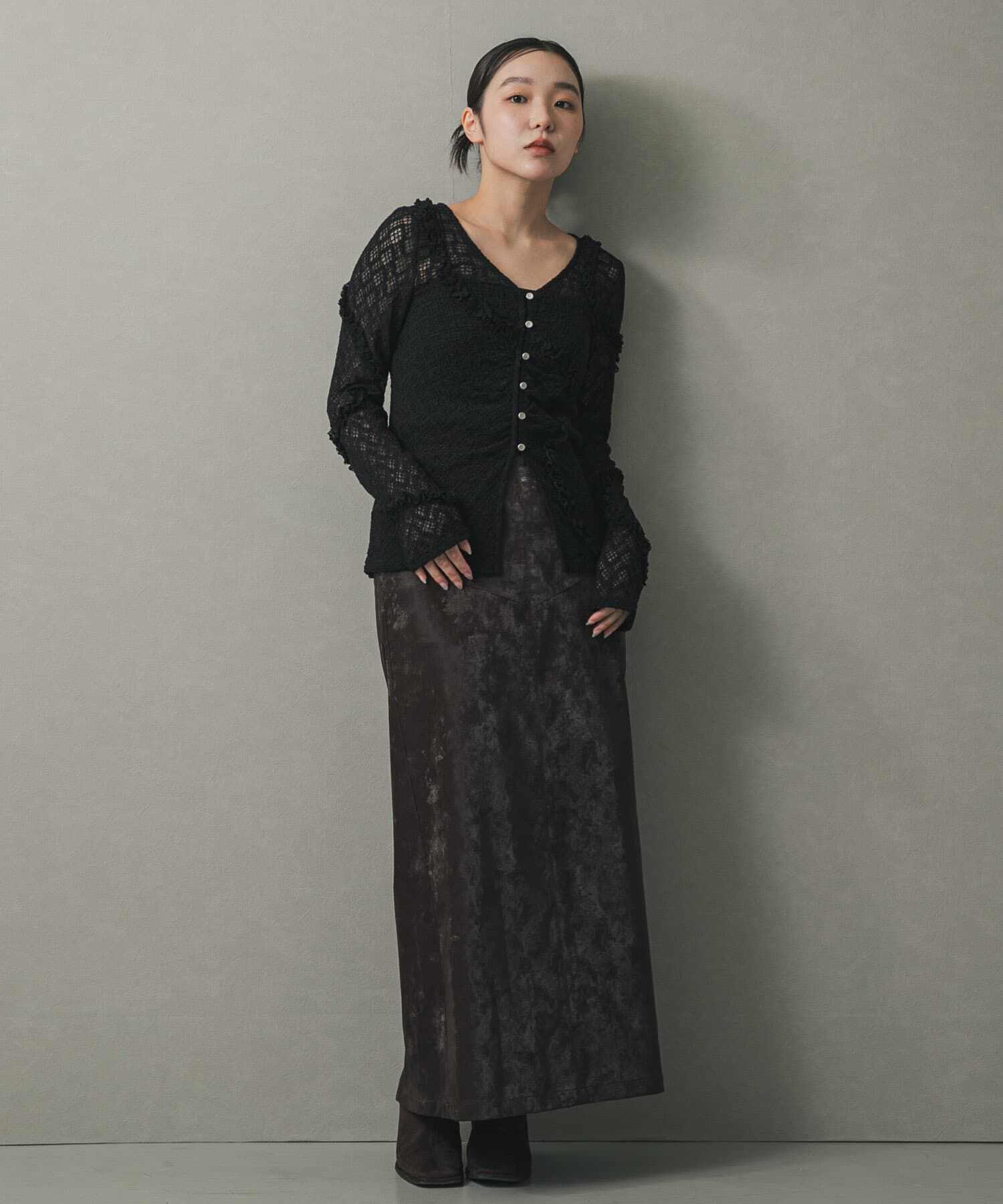 SENSE OF PLACE by URBAN RESEARCH「フロントボタンレースカーディガン」|カーディガン|