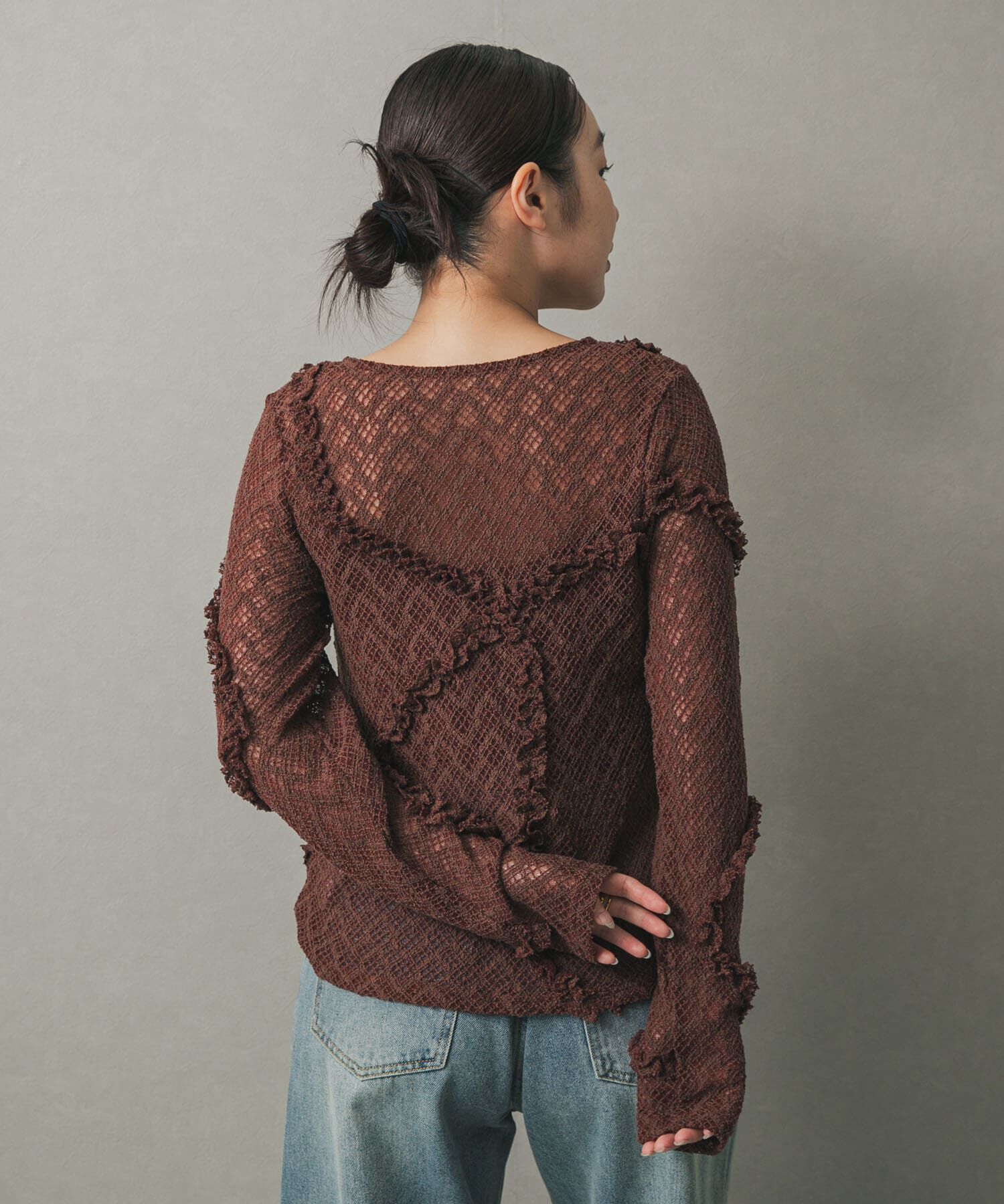 SENSE OF PLACE by URBAN RESEARCH「フロントボタンレースカーディガン」|カーディガン|