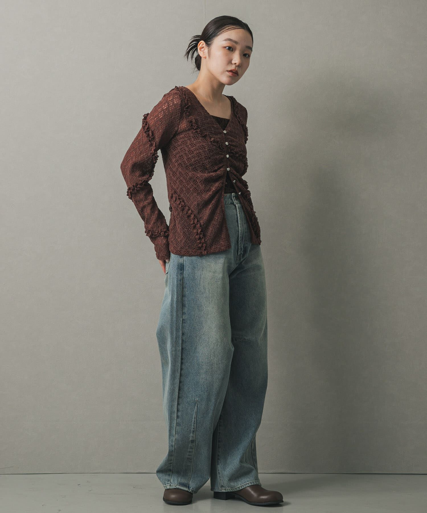 SENSE OF PLACE by URBAN RESEARCH「フロントボタンレースカーディガン」|カーディガン|