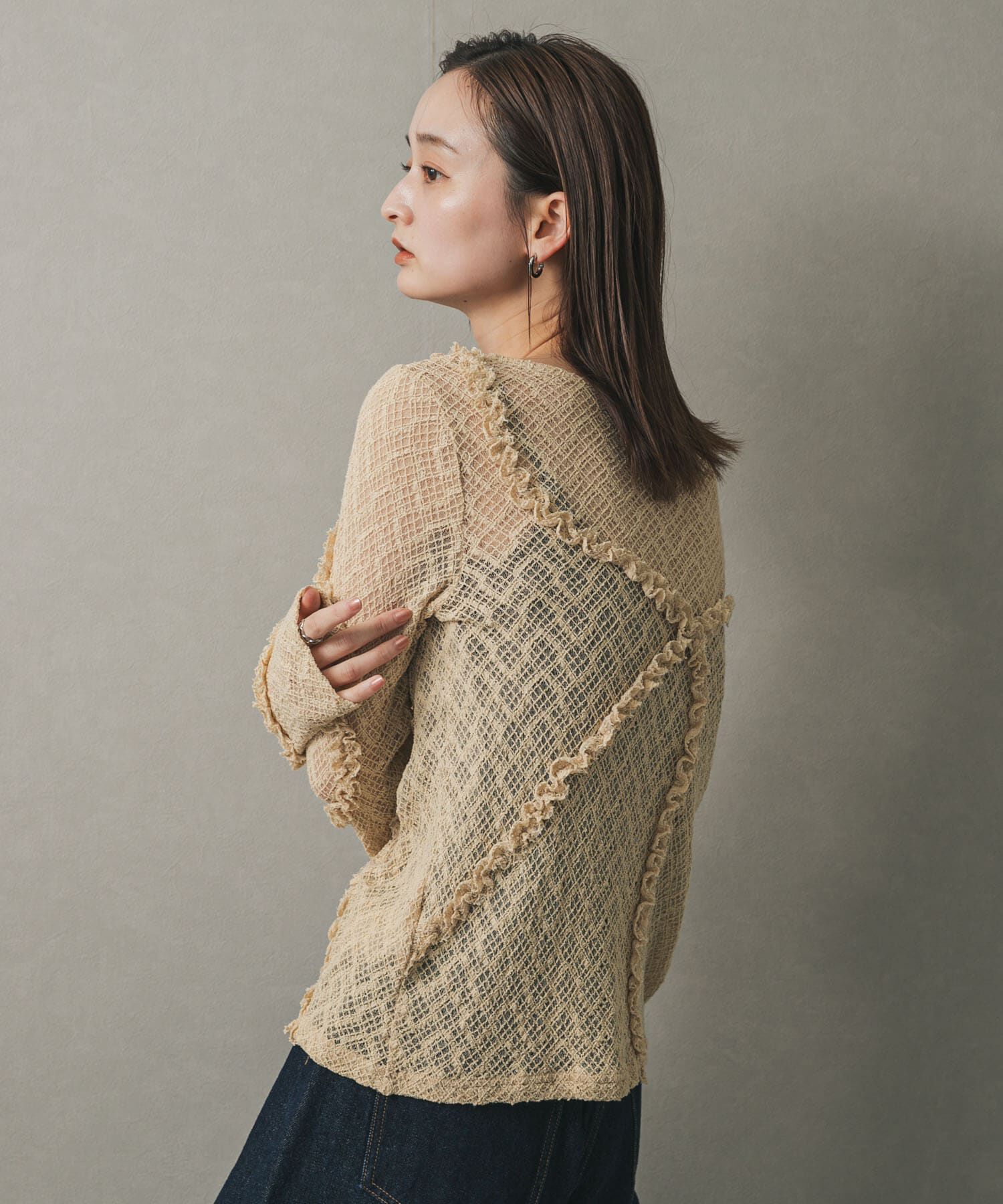 SENSE OF PLACE by URBAN RESEARCH「フロントボタンレースカーディガン」|カーディガン|