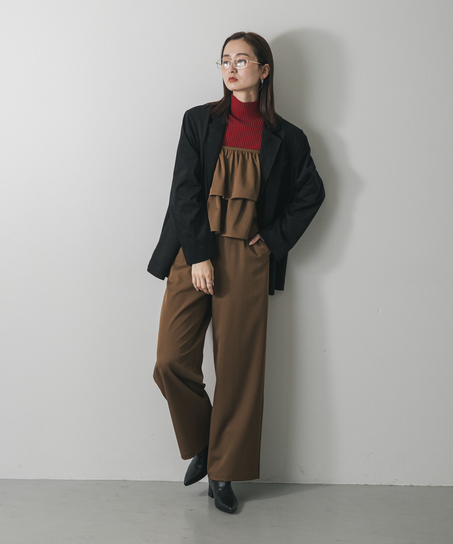 SENSE OF PLACE by URBAN RESEARCH「マルチウェイフリルレイヤードパンツ」|その他|キャメル