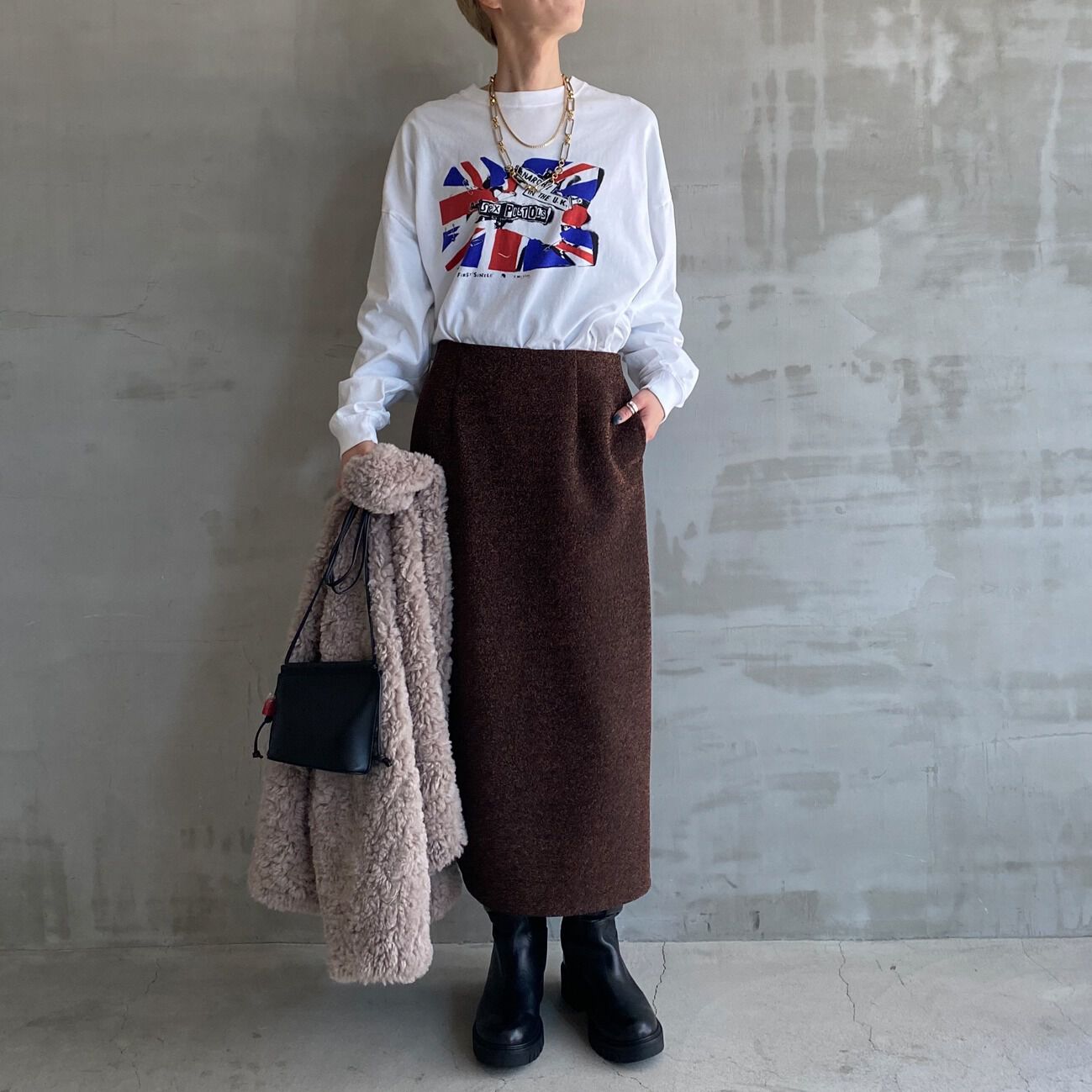 HELIOPOLE「HELIOPOLE GLITTER JERSEY TIGHT SKIRT」|スカート|