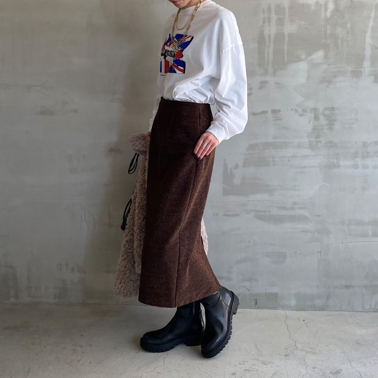 HELIOPOLE「HELIOPOLE GLITTER JERSEY TIGHT SKIRT」|スカート|