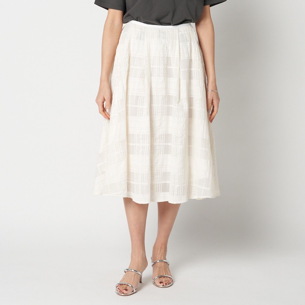 HELIOPOLE「HELIOPOLE LACE GATHERED SKIRT」|スカート|