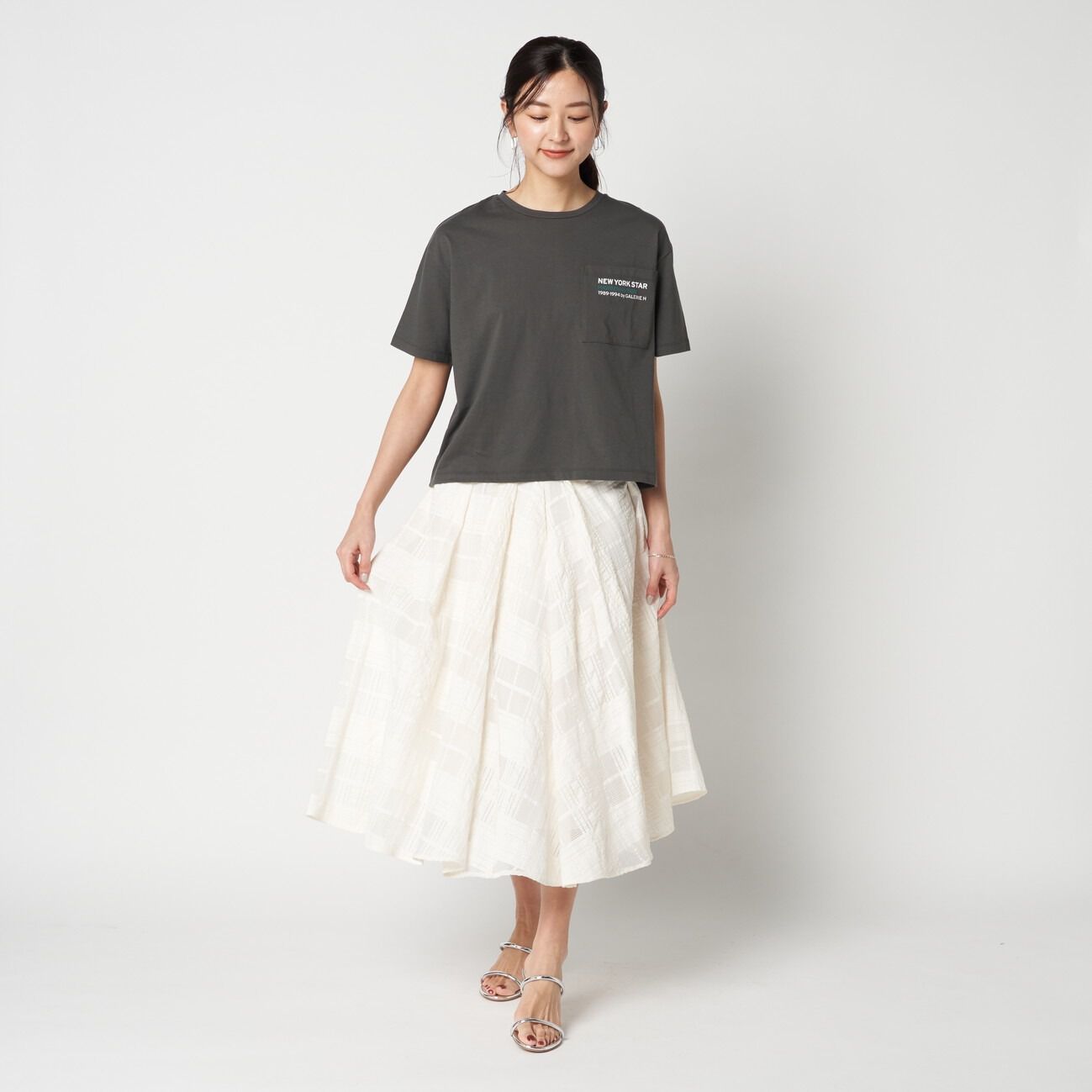 HELIOPOLE「HELIOPOLE LACE GATHERED SKIRT」|スカート|