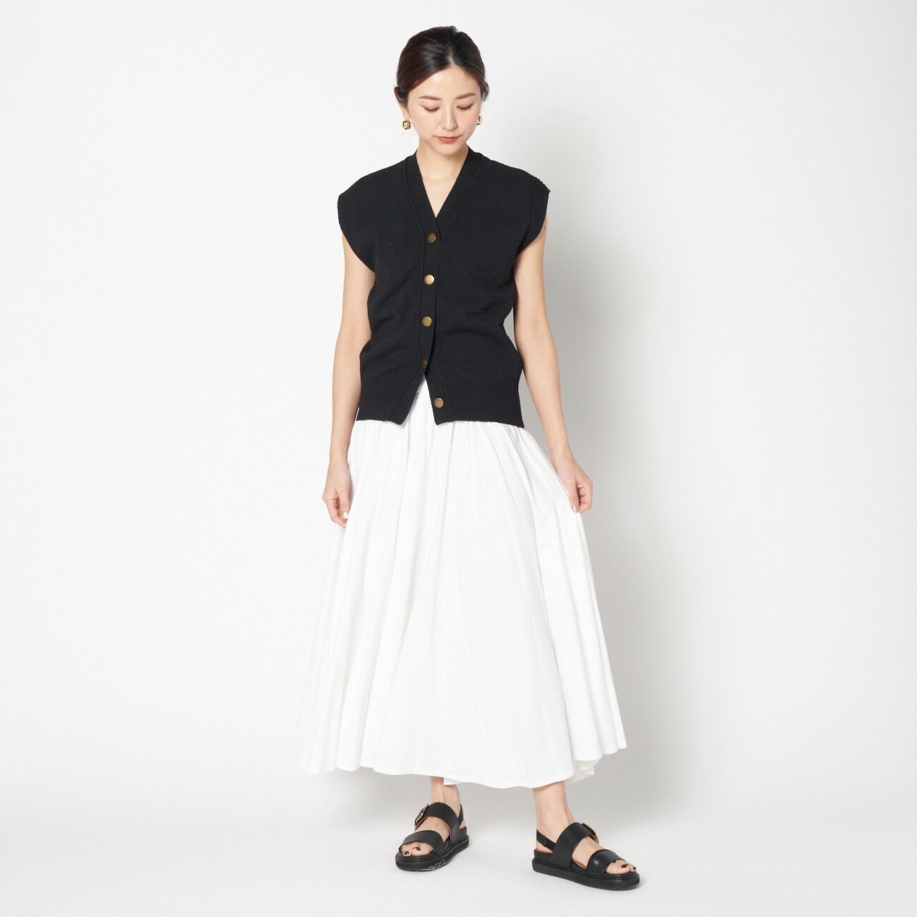 「THREE DOTS TDxHP New sanded jersey long skirt 」|スカート|