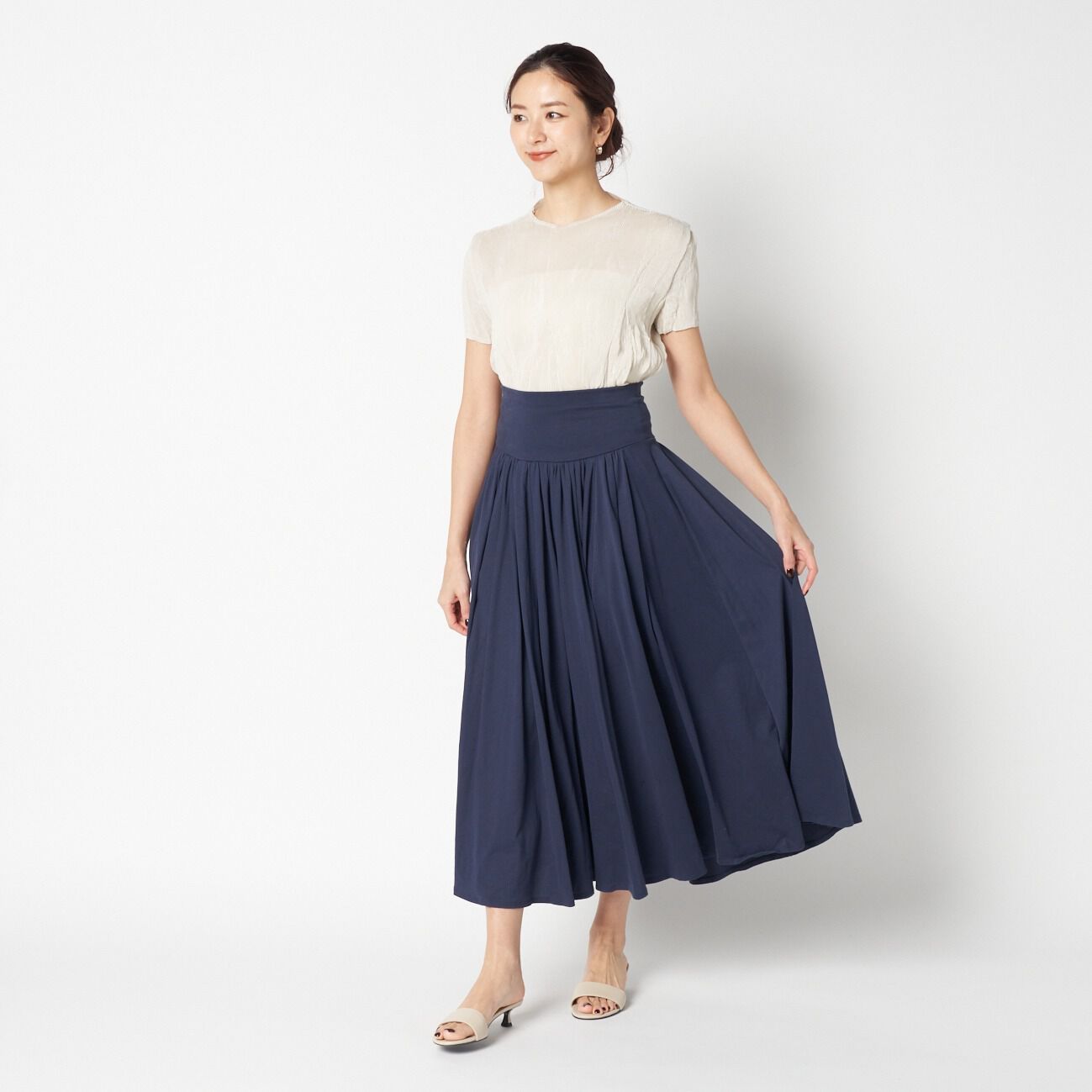  「THREE DOTS TDxHP New sanded jersey long skirt 」|スカート|