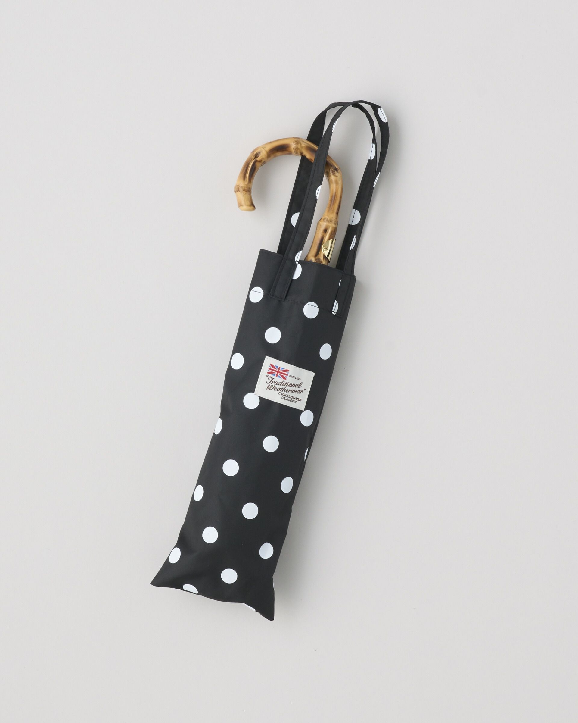 Traditional Weatherwear「【軽量】FOLDING BAMBOO MINI」|傘|ﾌﾞﾗｯｸ&times;ﾎﾜｲﾄ