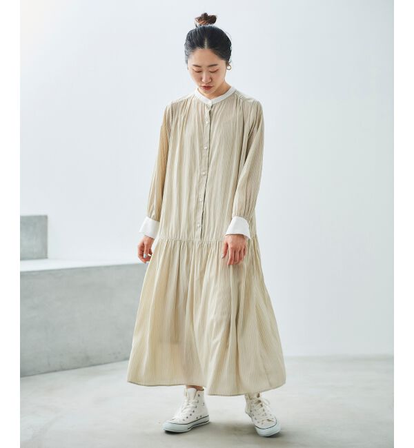 le.coeur blanc「カッセンストライプギャザーシャツワンピース」|その他|