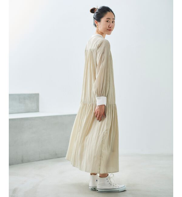 le.coeur blanc「カッセンストライプギャザーシャツワンピース」|その他|