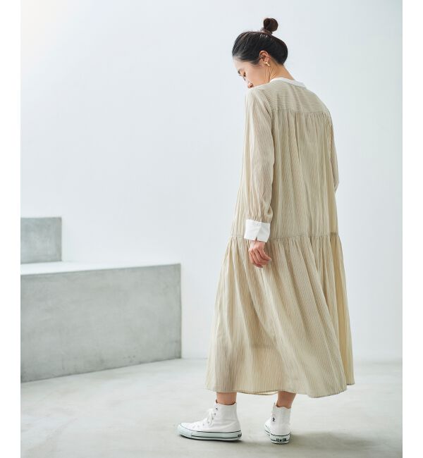 le.coeur blanc「カッセンストライプギャザーシャツワンピース」|その他|