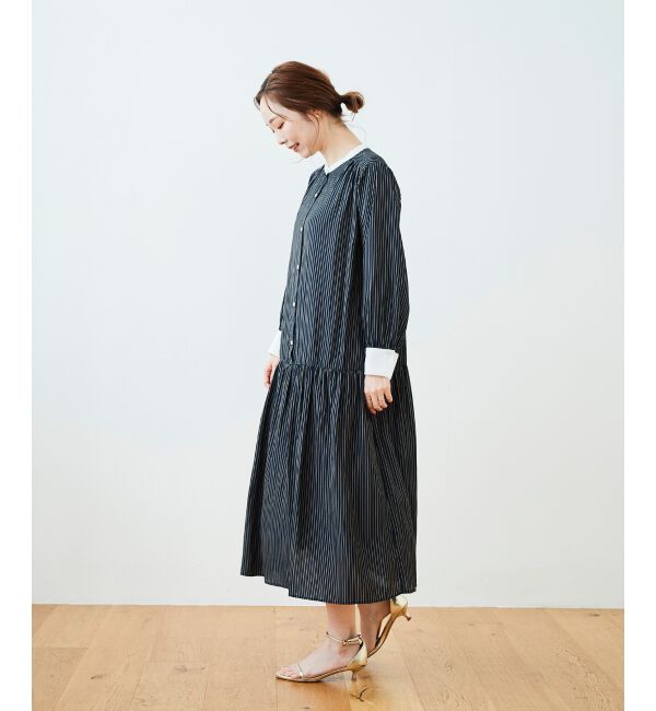 le.coeur blanc「カッセンストライプギャザーシャツワンピース」|その他|