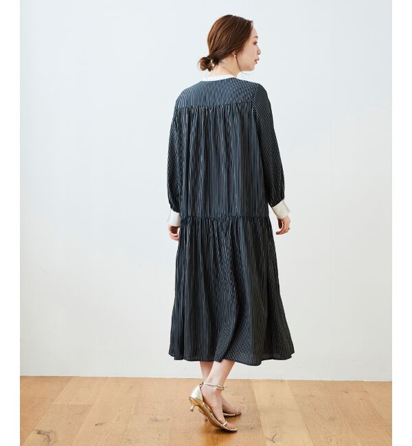 le.coeur blanc「カッセンストライプギャザーシャツワンピース」|その他|