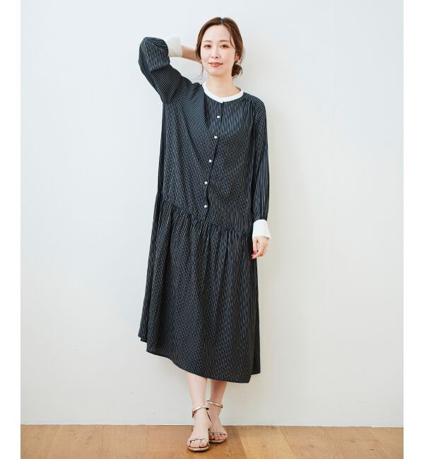 le.coeur blanc「カッセンストライプギャザーシャツワンピース」|その他|