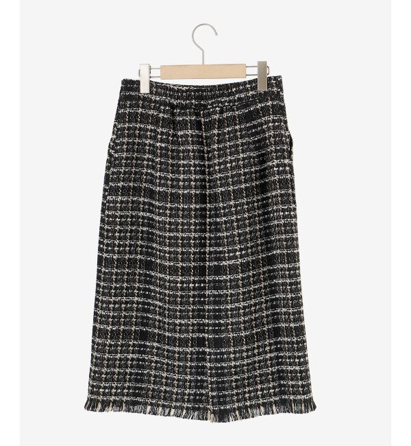 le.coeur blanc「PerlePecheファンシーミックスツイードフリンジスカート」|スカート|