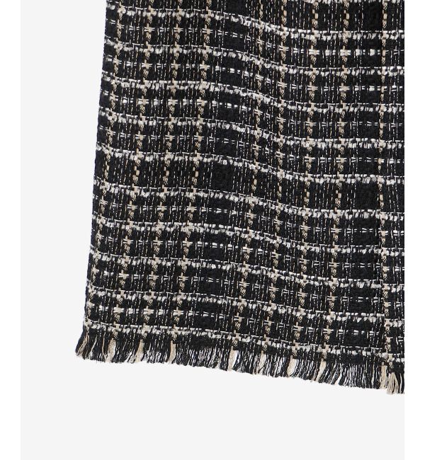 le.coeur blanc「PerlePecheファンシーミックスツイードフリンジスカート」|スカート|