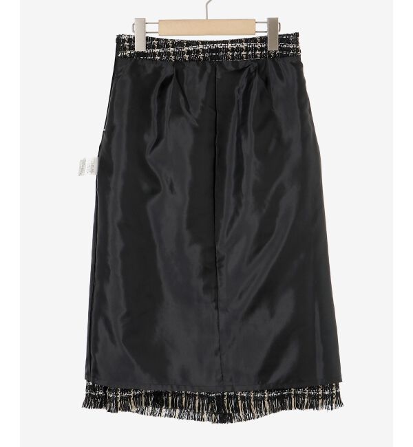 le.coeur blanc「PerlePecheファンシーミックスツイードフリンジスカート」|スカート|