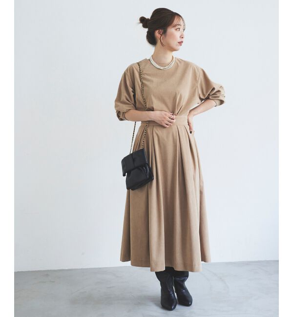 le.coeur blanc「コーデュロイタックワンピース」|ワンピース|