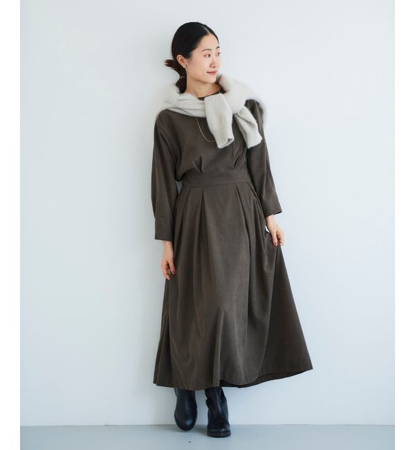 le.coeur blanc「コーデュロイタックワンピース」|ワンピース|