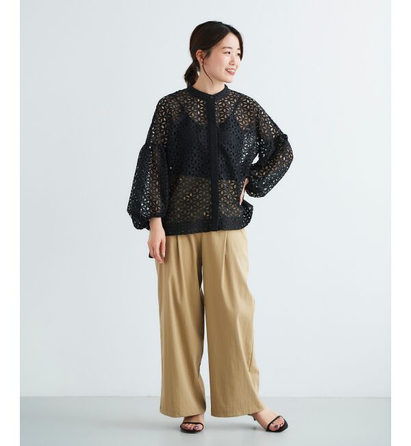 le.coeur blanc「《手洗い可能》ストレッチマリンワイドパンツ」|その他|