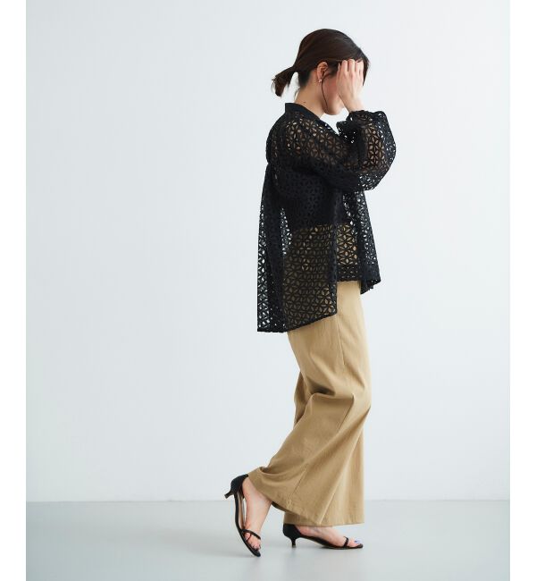 le.coeur blanc「《手洗い可能》ストレッチマリンワイドパンツ」|その他|