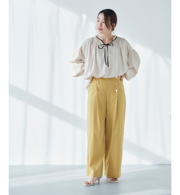 le.coeur blanc「《手洗い可能》ストレッチマリンワイドパンツ」|その他|