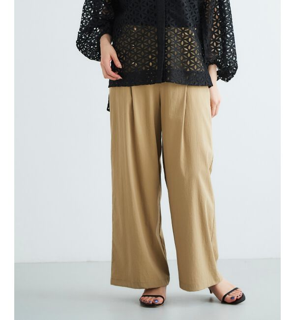 le.coeur blanc「《手洗い可能》ストレッチマリンワイドパンツ」|その他|