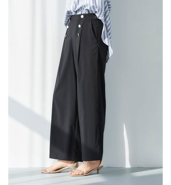 le.coeur blanc「《手洗い可能》ストレッチマリンワイドパンツ」|その他|