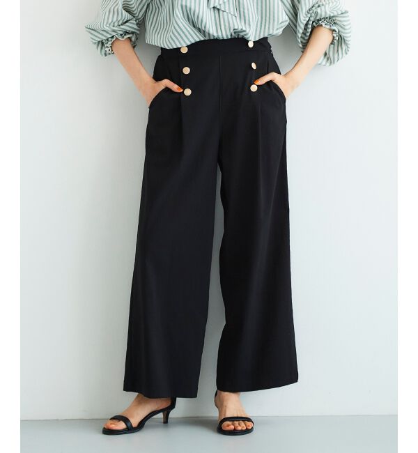 le.coeur blanc「《手洗い可能》ストレッチマリンワイドパンツ」|その他|