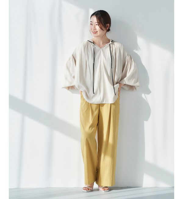 le.coeur blanc「《手洗い可能》ストレッチマリンワイドパンツ」|その他|