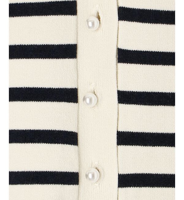 le.coeur blanc「《手洗い可能》パールボタンアイレットクルーカーディガン」|カーディガン|